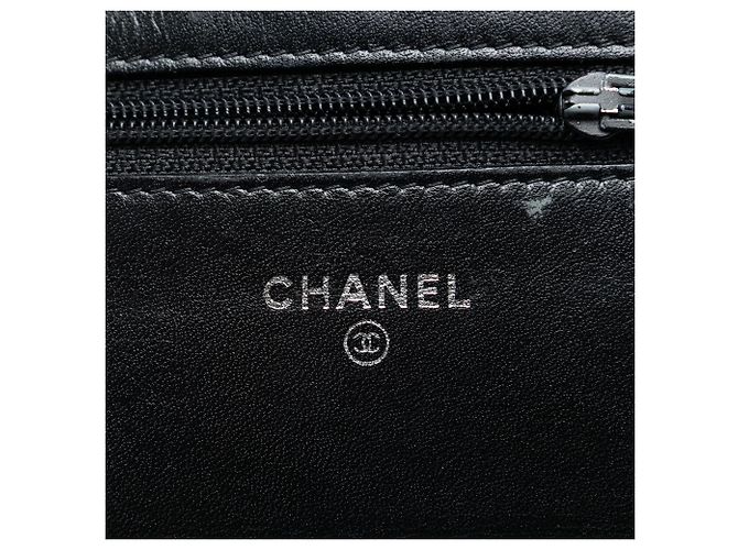 Chanel Black CC gesteppte Patentleder Wallet On Chain Schwarz - Ansicht 5
