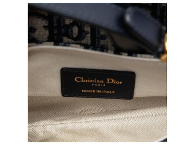 Borsa Saddle in tela Oblique blu mini Dior Blu navy - vista 4