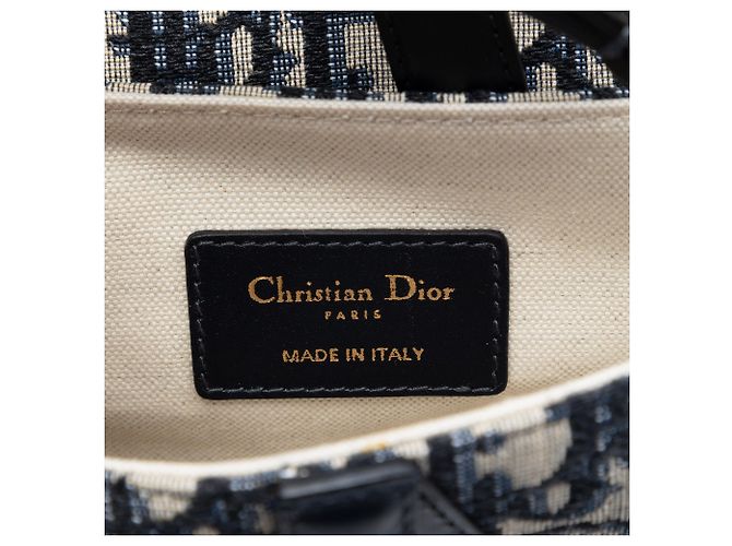 Borsa Saddle in tela Oblique blu mini Dior Blu navy - vista 5
