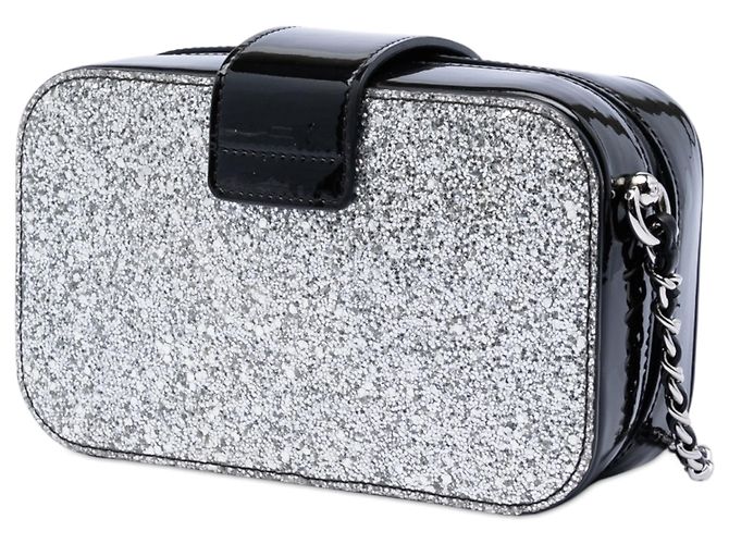 Borsa Camera Chanel Silver Glitter Patent Evening On The Moon Argento - vista 2