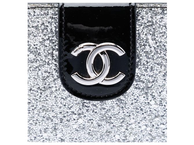 Borsa Camera Chanel Silver Glitter Patent Evening On The Moon Argento - vista 5
