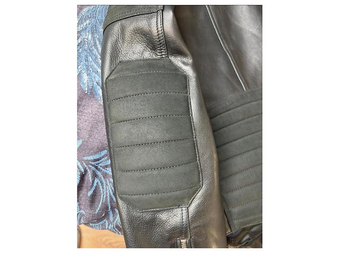 Sandro Paris Lederjacke Biker-Stil Schwarz - Ansicht 5