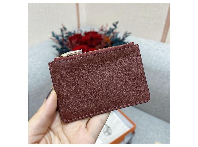 Cartera Hermès Roulis Slim en cuero rojo Roja - vista 7