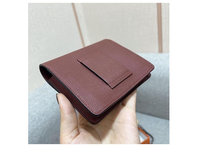 Cartera Hermès Roulis Slim en cuero rojo Roja - vista 9
