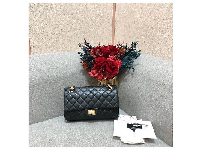 Chanel 2.55 Piccola Borsa a Catena in Pelle Matelassé Nera Nero - vista 2