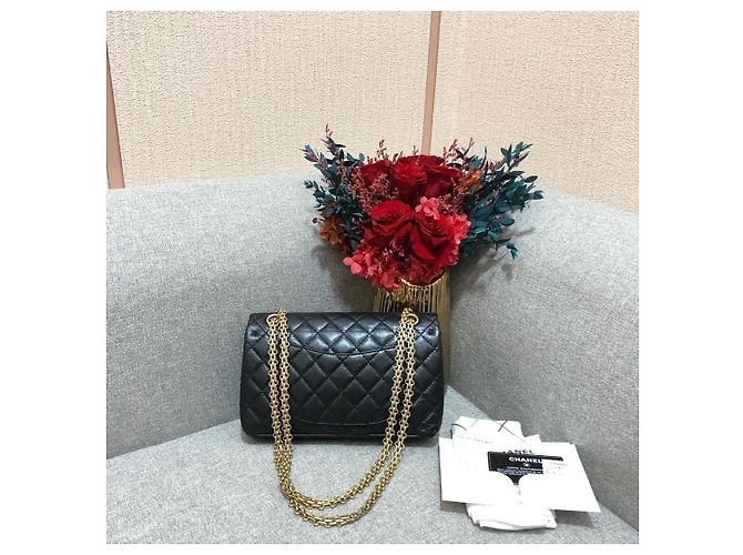 Chanel 2.55 Piccola Borsa a Catena in Pelle Matelassé Nera Nero - vista 3