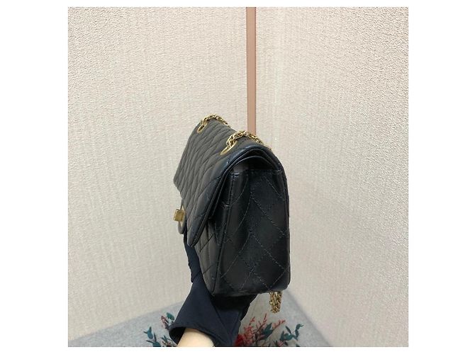 Chanel 2.55 Piccola Borsa a Catena in Pelle Matelassé Nera Nero - vista 4