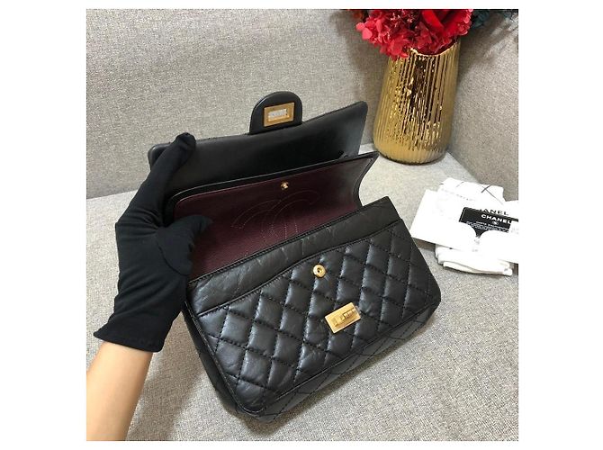 Chanel 2.55 Piccola Borsa a Catena in Pelle Matelassé Nera Nero - vista 6