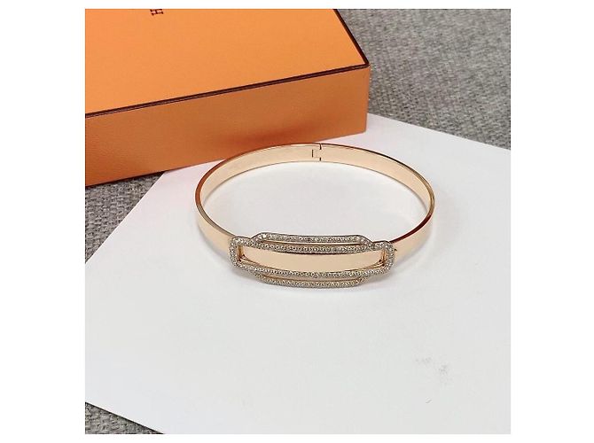 Bracciale Hermès Attelage Oro Rosa e Diamanti D'oro - vista 2