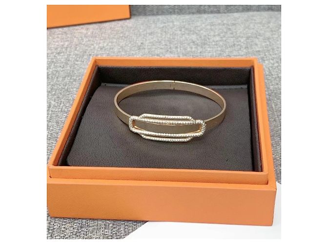 Bracciale Hermès Attelage Oro Rosa e Diamanti D'oro - vista 6
