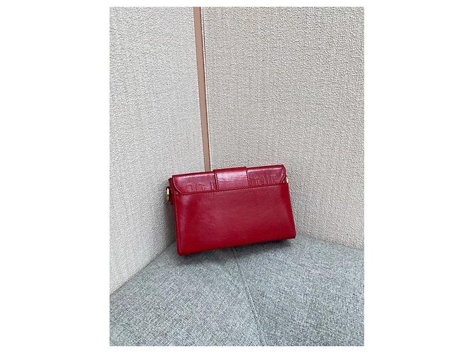Borsa Dior Montaigne Box in pelle rossa Rosso - vista 2