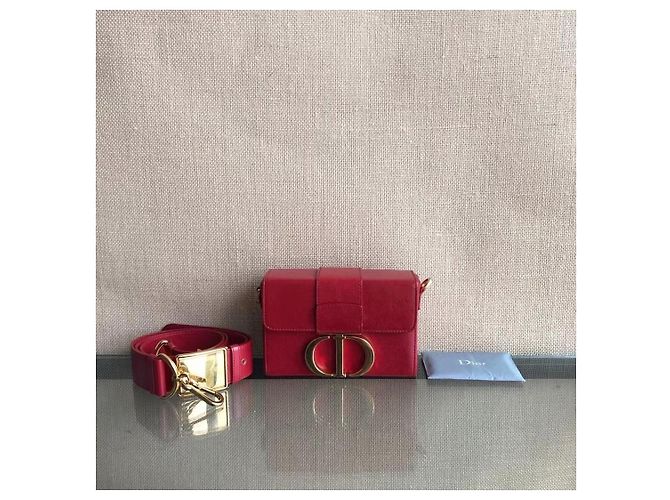 Borsa Dior Montaigne Box in pelle rossa Rosso - vista 3