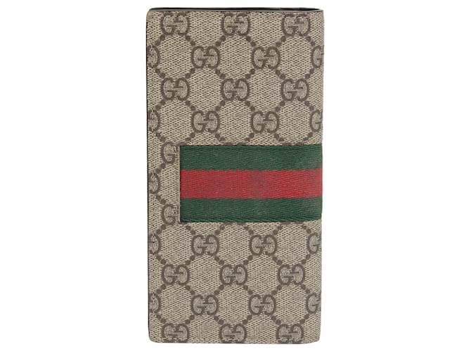 Gucci Cartera larga Web Stripe Castaño - vista 2