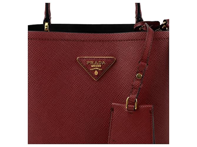 Prada Borsa Tote Panier Medium a tracolla Rosso - vista 2