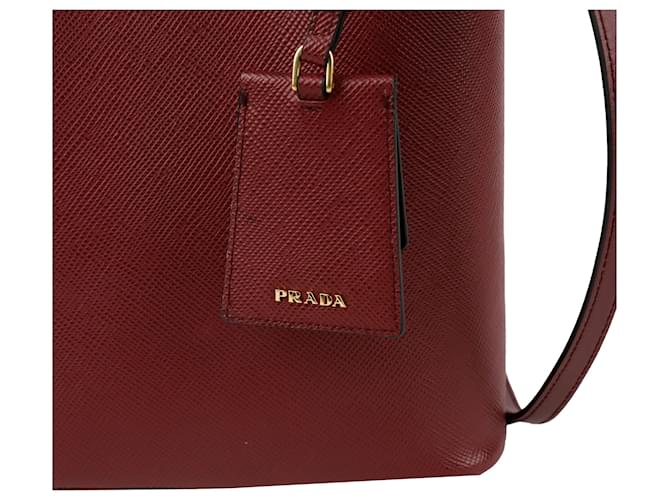 Prada Borsa Tote Panier Medium a tracolla Rosso - vista 3