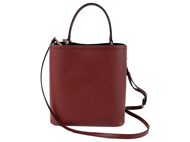 Prada Borsa Tote Panier Medium a tracolla Rosso - vista 5