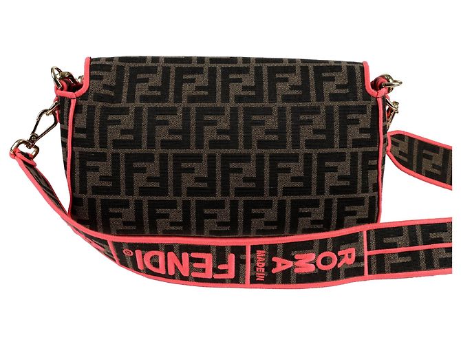 Fendi Bolso de Hombro Tote Baguette Medium Castaño - vista 4
