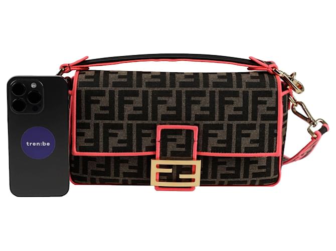 Fendi Bolso de Hombro Tote Baguette Medium Castaño - vista 7