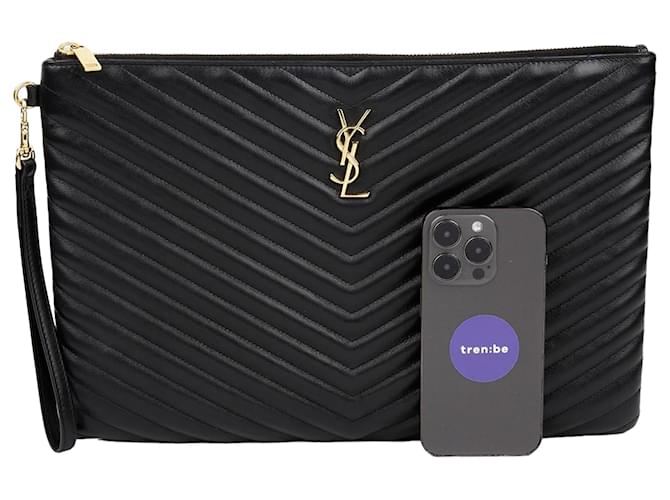 Saint Laurent Clutch Porta Documenti Monogram Nero - vista 7