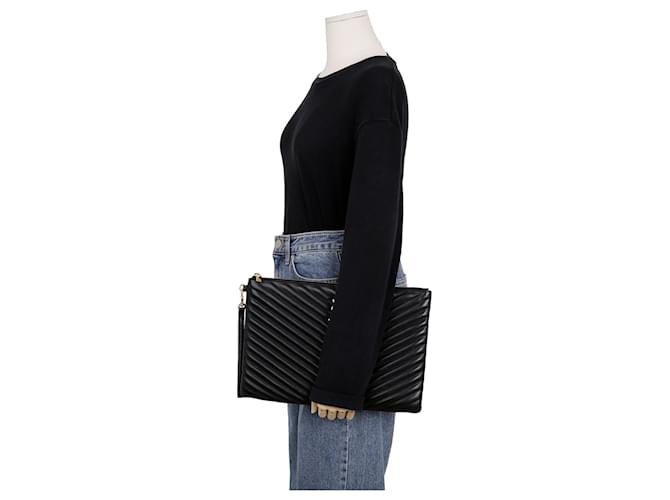 Saint Laurent Clutch Porta Documenti Monogram Nero - vista 9