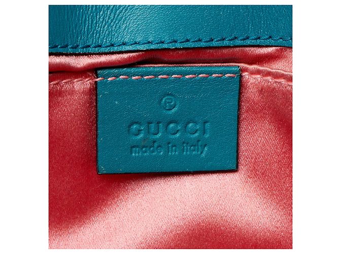 Borsa Gucci Matelasse Velvet GG Marmont Small Flap Blu - vista 8