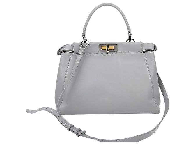 Fendi Borsa Tote Peekaboo Medium a tracolla Grigio - vista 4