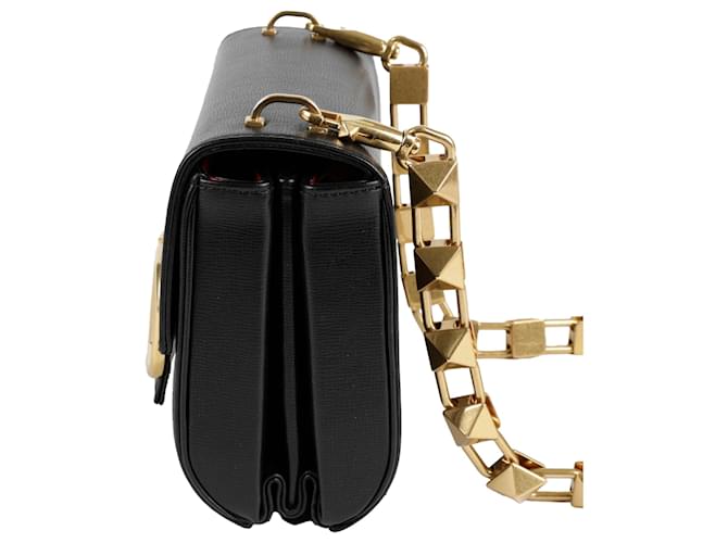 Valentino Garavani Borsa a tracolla con logo e borchie Nero - vista 3