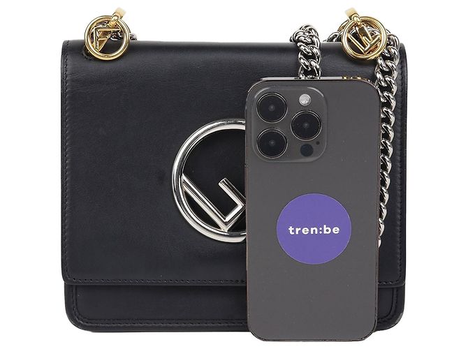 Fendi Kleiner Kan Eye Schultertaschen-Crossbody-Bag Schwarz - Ansicht 9