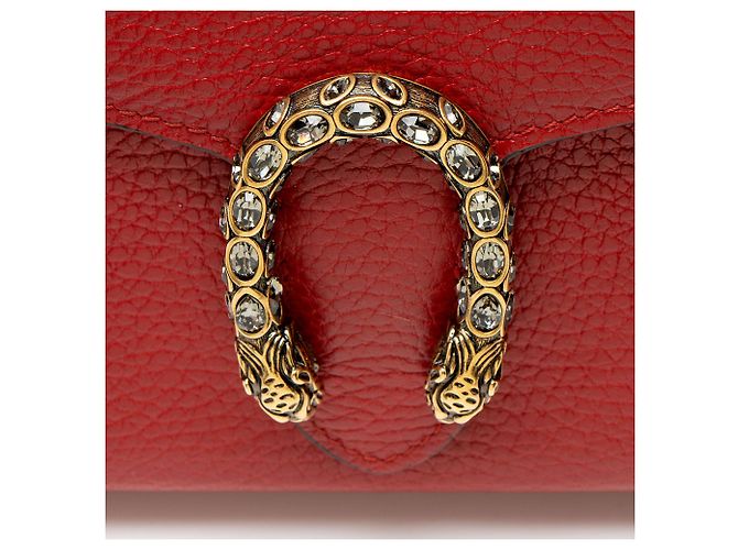 Portafoglio con catena Dionysus in pelle e cristalli Gucci Rosso - vista 10