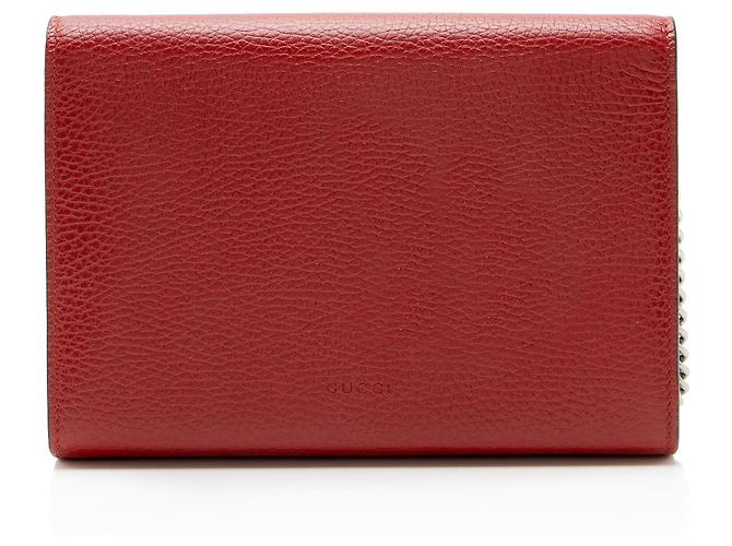 Portafoglio con catena Dionysus in pelle e cristalli Gucci Rosso - vista 3