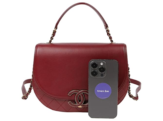 Chanel Borsa a Spalla e Crossbody Coco Curve Rosso - vista 9