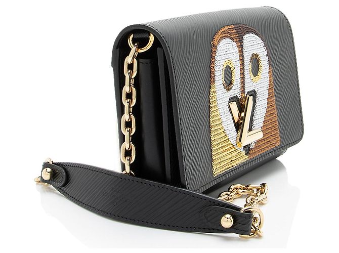 Portafoglio con catena Louis Vuitton Epi Leather Sequin Owl Twist Nero - vista 2