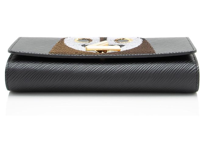 Portafoglio con catena Louis Vuitton Epi Leather Sequin Owl Twist Nero - vista 4