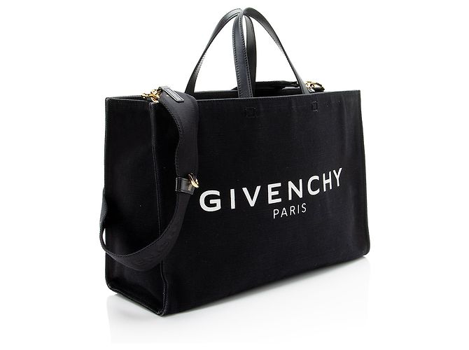 Givenchy Canvas Logo Medium Shopper Tote Black - view 2