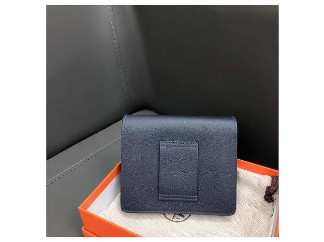 Cartera Hermès Roulis Slim de cuero azul - vista 2