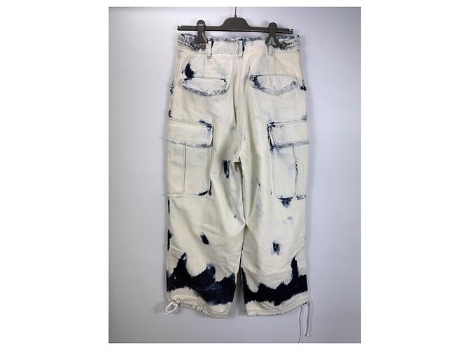 Christian Dior Pantalones cargo de denim bleached Blanco Azul - vista 2