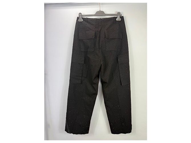 Autre Marque Laneus Pantalones Cargo Negros con Adornos - vista 2
