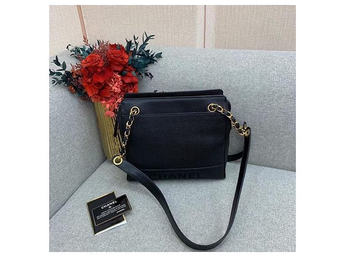 Borsa a tracolla Chanel Pelle Caviar Nera Nero - vista 2
