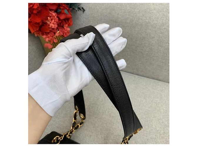 Borsa a tracolla Chanel Pelle Caviar Nera Nero - vista 3