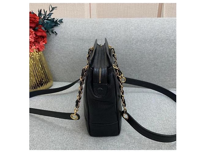Borsa a tracolla Chanel Pelle Caviar Nera Nero - vista 4