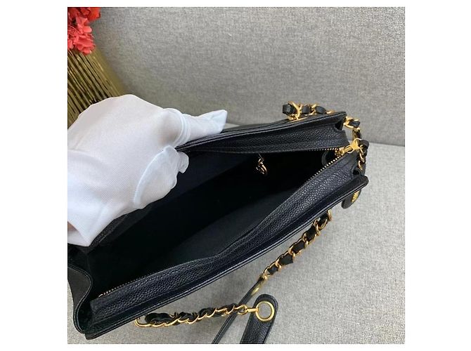 Borsa a tracolla Chanel Pelle Caviar Nera Nero - vista 6