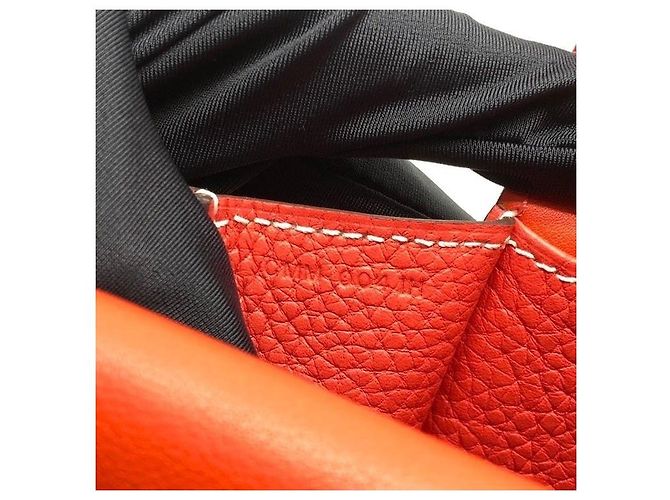 Hermès Halzan 31 Bolso de piel - Rojo Roja - vista 3