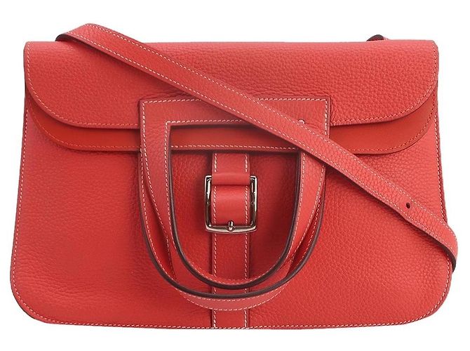 Hermès Halzan 31 Bolso de piel - Rojo Roja - vista 4