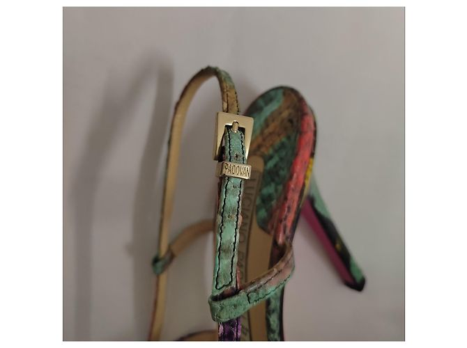 Luciano Padovan Multicolored Python Leather Pointed-Toe Pumps - view 10