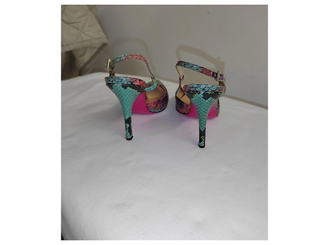 Luciano Padovan Multicolored Python Leather Pointed-Toe Pumps - view 3