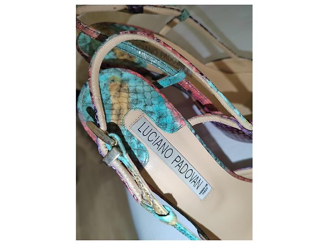 Luciano Padovan Multicolored Python Leather Pointed-Toe Pumps - view 9
