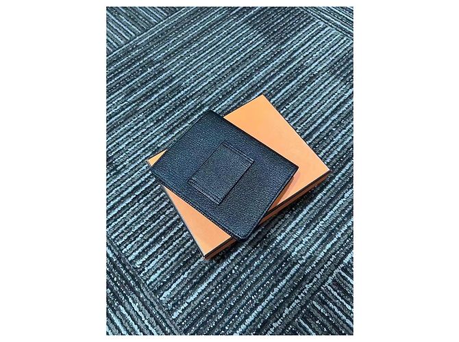 Portafoglio Hermès Roulis Slim in pelle di capra nera Nero - vista 4