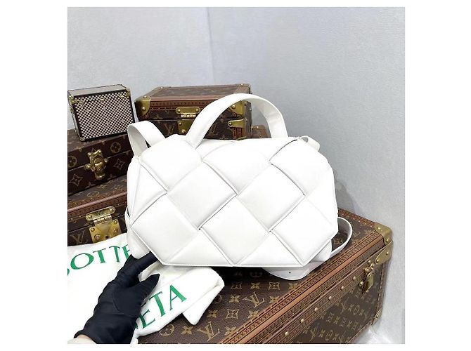 Bottega Veneta Borsa a tracolla Cassette Padded - Bianco - vista 2