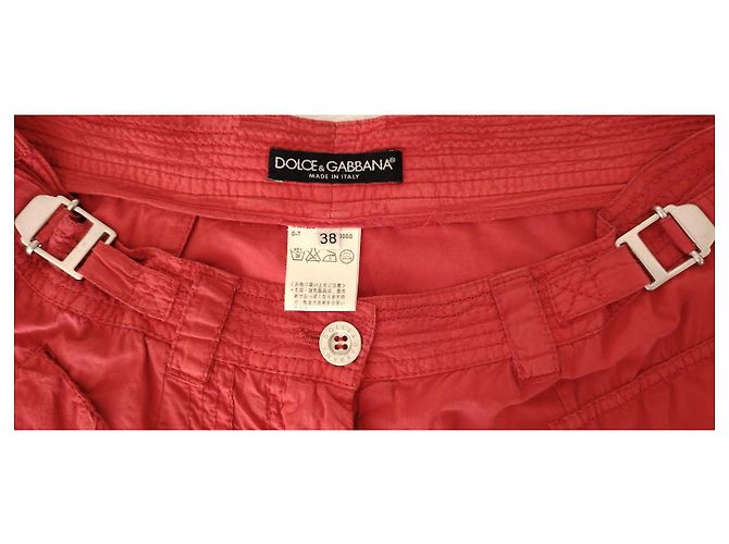 Dolce & Gabbana Pantalón Cargo de Algodón Rojo Roja - vista 2