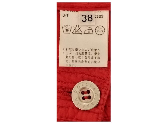 Dolce & Gabbana Pantalón Cargo de Algodón Rojo Roja - vista 3